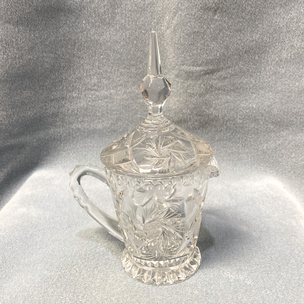 Bohemian Czech Republic Diamond Point Creamer
